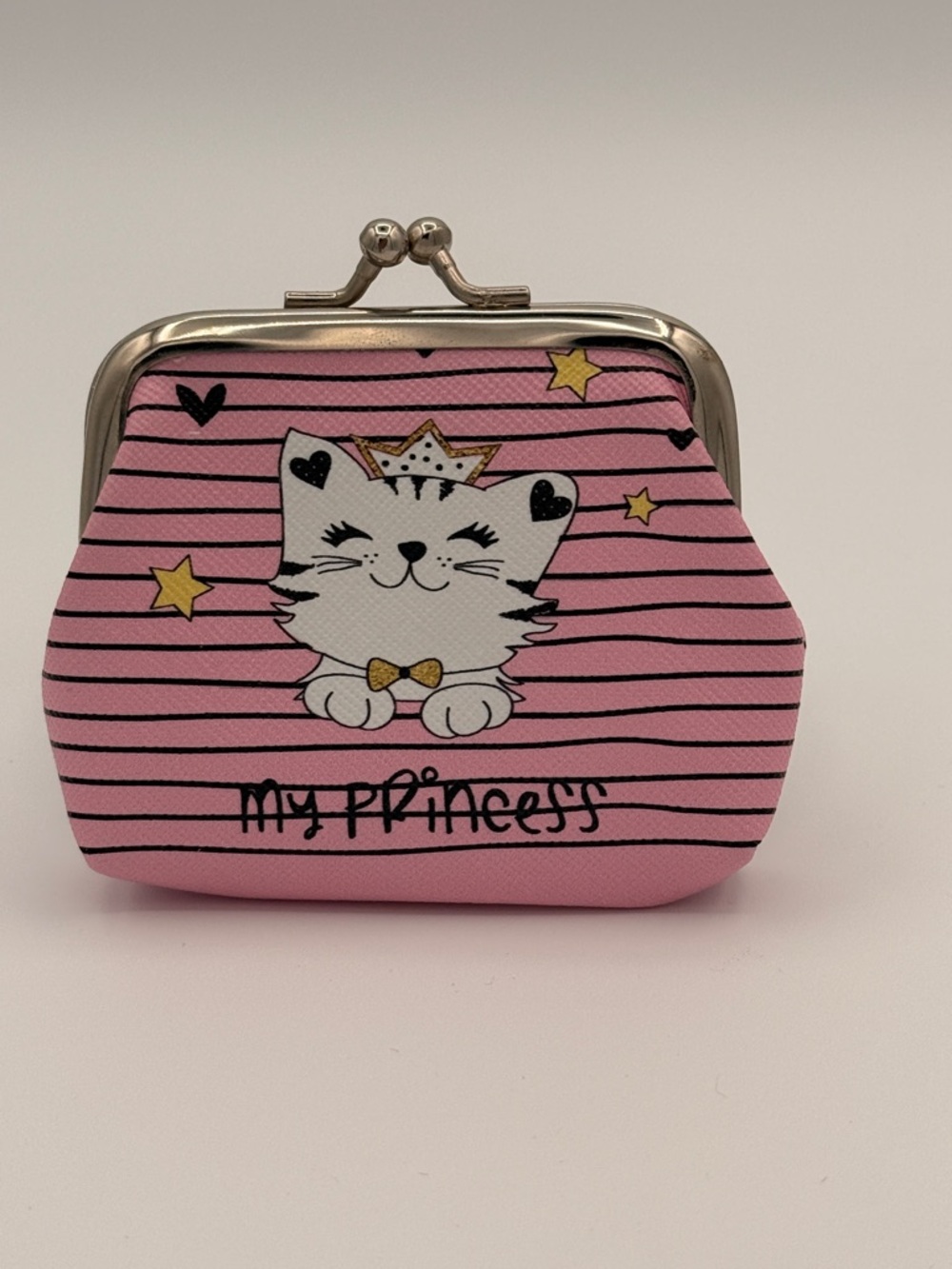 Pink 'My Princess' Kitty Kisslock Coin Purse NEW